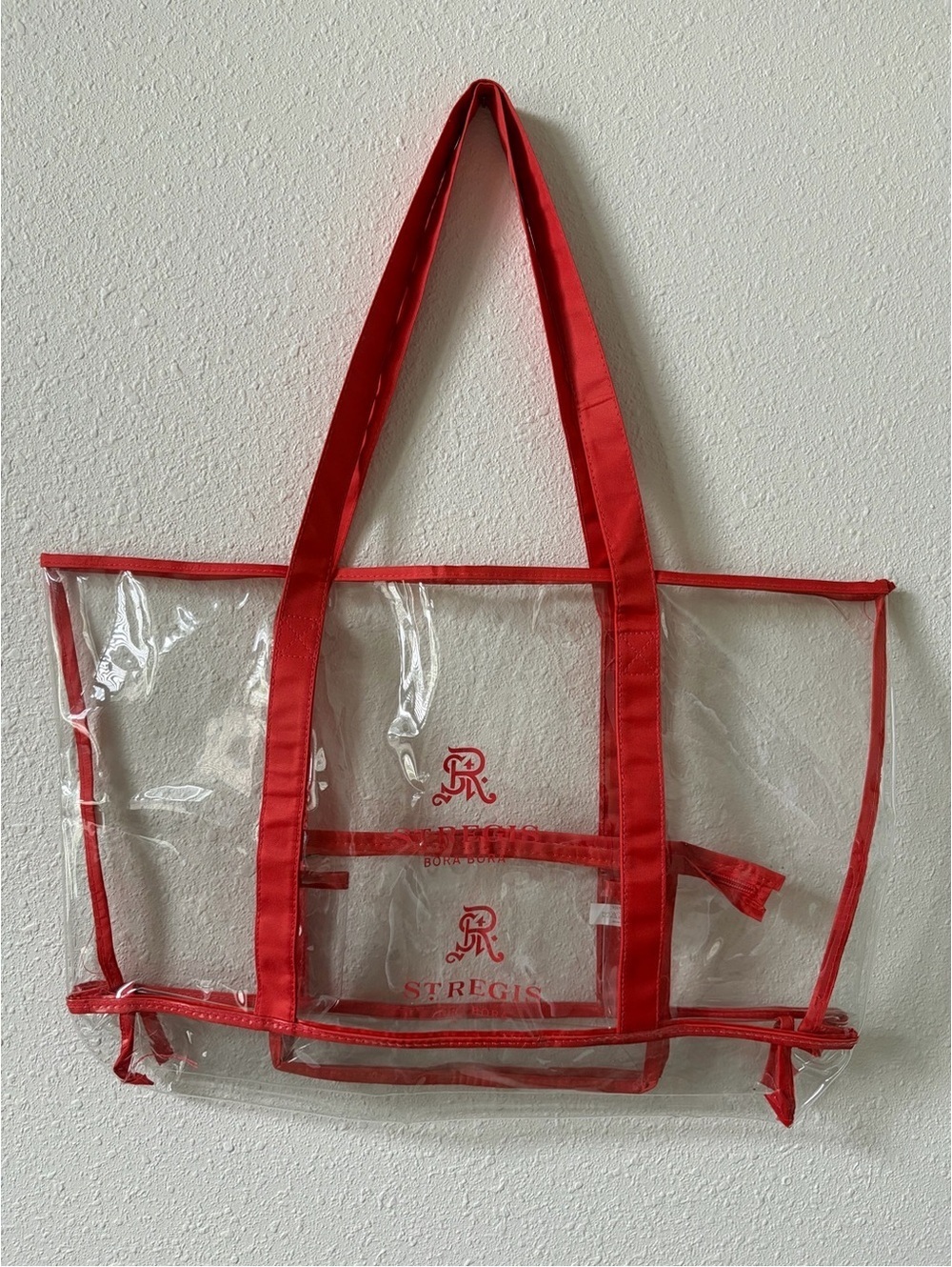 St. Regis Bora Bora Beach Bag Clear PVC Large Tote Coastal Luxury